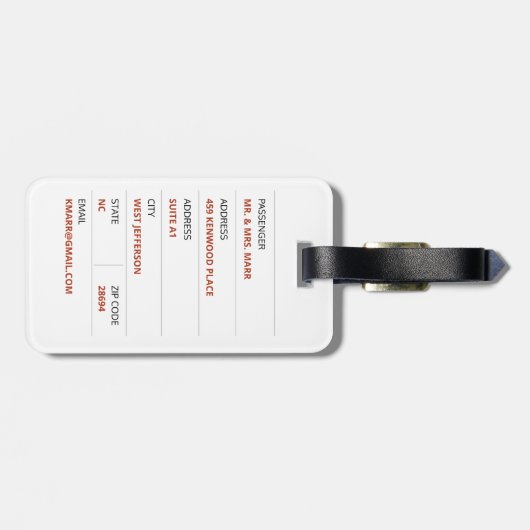 白い背景におもしろいそのイエスを見た ラゲッジタグ (裏面横)