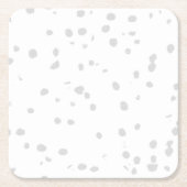 白い背景にたくさんの小さな点がある スクエアペーパーコースター (正面)