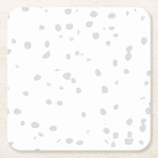 白い背景にたくさんの小さな点がある スクエアペーパーコースター (正面)