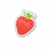 白い背景にイチゴ シール (正面)