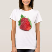 白い背景にイチゴ Tシャツ (正面)