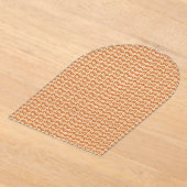 白い背景にオレンジと白の模様 アクリル招待状 (レイダウン)