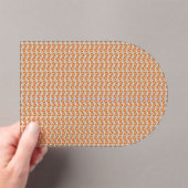 白い背景にオレンジと白の模様 アクリル招待状 (インサイチュ (ポータブル))