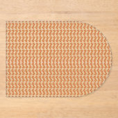 白い背景にオレンジと白の模様 アクリル招待状 (正面)