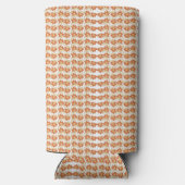 白い背景にオレンジと白の模様 スリム缶クーラー (裏面)