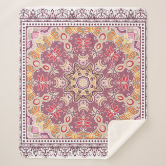 白い背景にカラフルオーナメントを装飾  シェルパブランケット