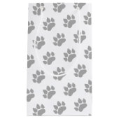 白い背景にグレーのプリントをプリント スモールペーパーバッグ (正面)