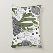 白い背景にサボテンが付いたシームレスパターン。 アクセントクッション (正面(垂直))