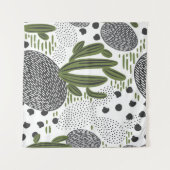 白い背景にサボテンが付いたシームレスパターン。 タペストリー (正面(横))