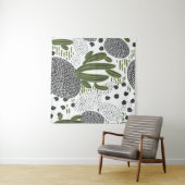 白い背景にサボテンが付いたシームレスパターン。 タペストリー (インサイチュ(横))