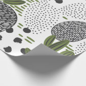 白い背景にサボテンが付いたシームレスパターン。 ラッピングペーパー (角)