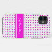 白い背景にショッキングなピンクの水玉模様 Case-Mate iPhoneケース (裏面(横))