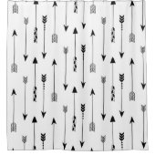 白い背景にトライバルの矢印が表示されます。継ぎ目のないパターン シャワーカーテン (正面)