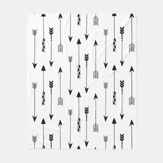 白い背景にトライバルの矢印が表示されます。継ぎ目のないパターン フリースブランケット (正面)
