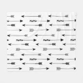 白い背景にトライバルの矢印が表示されます。継ぎ目のないパターン フリースブランケット (正面(横))