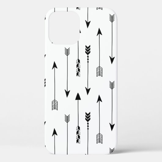 白い背景にトライバルの矢印が表示されます。継ぎ目のないパターン Case-Mate iPhoneケース (裏面)