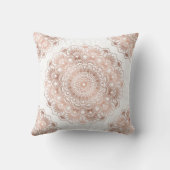 白い背景にバラ-金ゴールドフローラ曼荼羅 クッション (裏面)