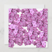 白い背景にピンクの花のデザインの葬儀お礼カード 招待状 (裏面)