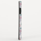 白い背景にピンクフラミンゴのシームレスパターン Case-Mate iPhoneケース (裏面/右)