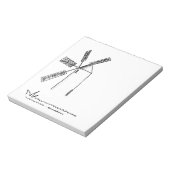 白い背景にミル ノートパッド (回転)