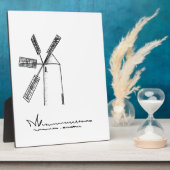 白い背景にミル フォトプラーク (側面)