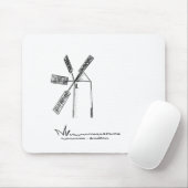 白い背景にミル マウスパッド (マウス)