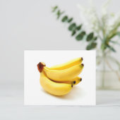 白い背景にレディ・フィンガー・バナナ ポストカード (スタンド正面)