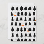 白い背景にワイルドフォレストの列 招待状 (裏面)