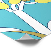 白い背景にワイルドフラワーシームレスパターン ポスター (角)