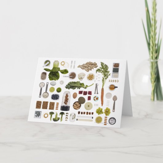 白い背景に健康的な食品網。 カード (正面)