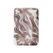 白い背景に光沢のある茶色の長い波状のトレース バスマット (正面縦)