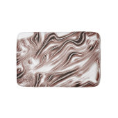 白い背景に光沢のある茶色の長い波状のトレース バスマット (正面)