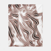 白い背景に光沢のある茶色の長い波状のトレース フリースブランケット (正面)