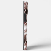 白い背景に光沢のある茶色の長い波状のトレース Case-Mate iPhoneケース (裏面 / 右)
