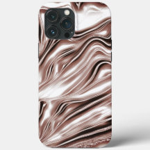 白い背景に光沢のある茶色の長い波状のトレース