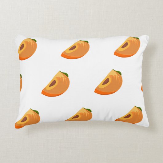 白い背景に分離された柿の模様。 アクセントクッション (正面)