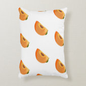 白い背景に分離された柿の模様。 アクセントクッション (正面(垂直))