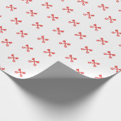 白い背景に可愛い赤い鍵 ラッピングペーパー (角)