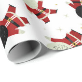 白い背景に可愛い黒いパーティー模様 ラッピングペーパー (ロールコーナー)