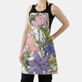 白い背景に夏のナナキッチンフローラ エプロン (インサイチュ)