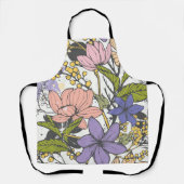 白い背景に夏のナナキッチンフローラ エプロン (正面)