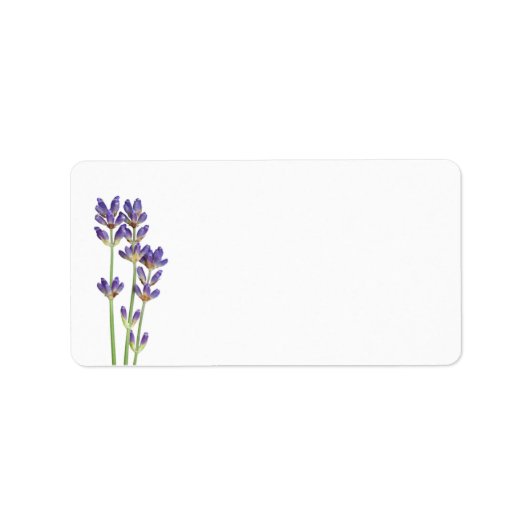 白い背景に孤立したラベンダーの花 ラベル (正面)
