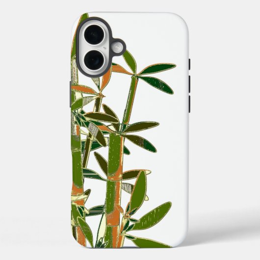 白い背景に孤立した緑の竹 Case-Mate iPhoneケース (裏面)