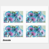 白い背景に孤立して咲く 長方形シール (シート)