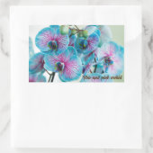 白い背景に孤立して咲く 長方形シール (バッグ)