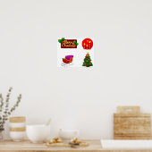 白い背景に対するクリスマスの装飾 ポスター (キッチン)