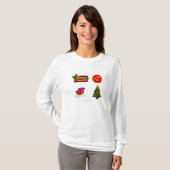 白い背景に対するクリスマスの装飾 Tシャツ (正面フル)