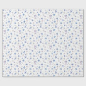 白い背景に小さな多色の花 ラッピングペーパー (フラット)