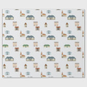 白い背景に市庁舎。 ラッピングペーパー (フラット)