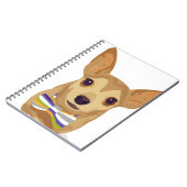 白い背景に弓タイでチワワ ノートブック (左側)